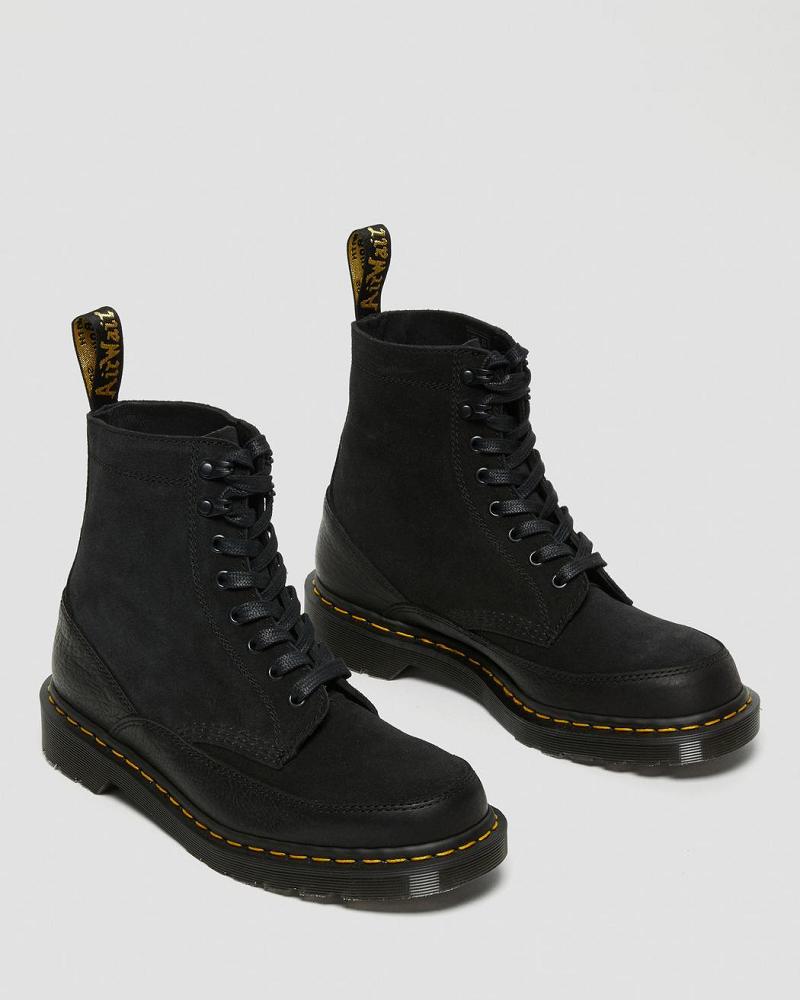 Men's Dr Martens 1460 Guard Made in England Leather Lace Up Boots Black | AU 512XYU